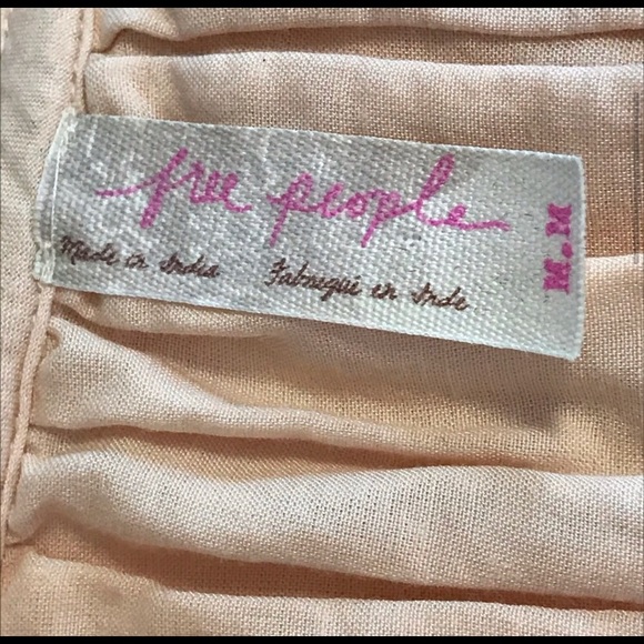 Free People Peach Lace Button Up Sleeveless Blouse - Picture 6 of 7